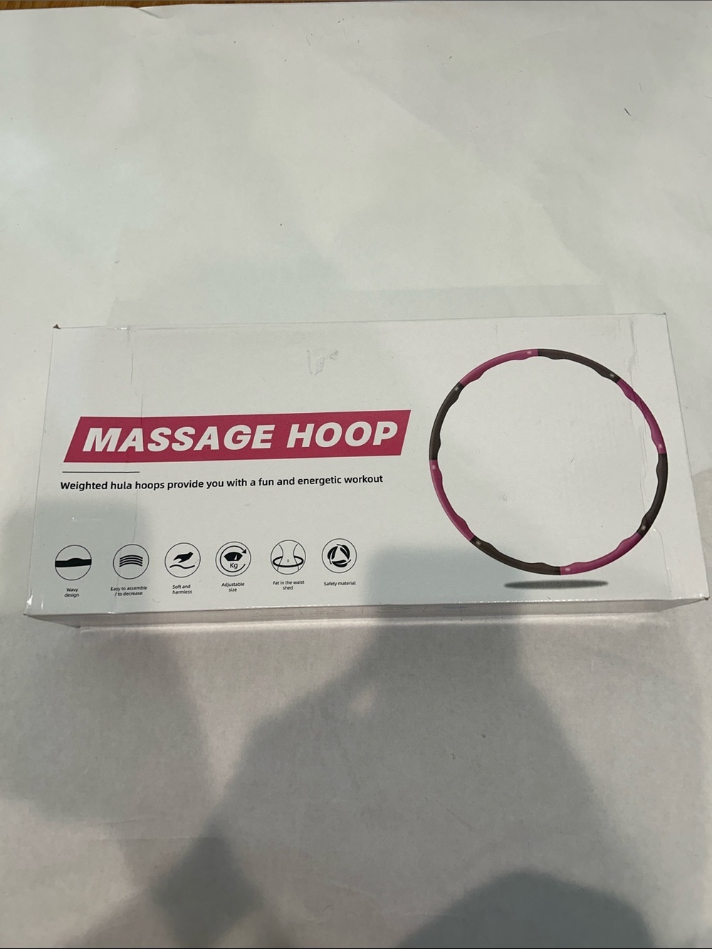 Massage Hoop Pink black Weighted Hula Hoop fun exercise travel Packable new